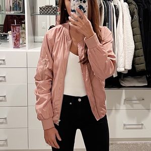 Iris Los Angeles Blush Pink Bomber Windbreaker Jacket